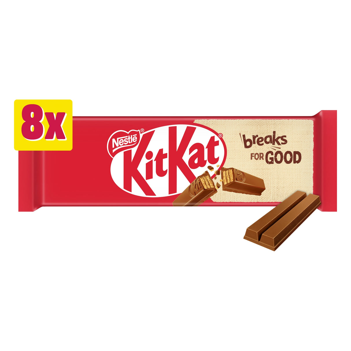 Kit Kat 2 Finger Milk Chocolate Biscuit Bars 8 Pack Multi-Pack 165.6 g