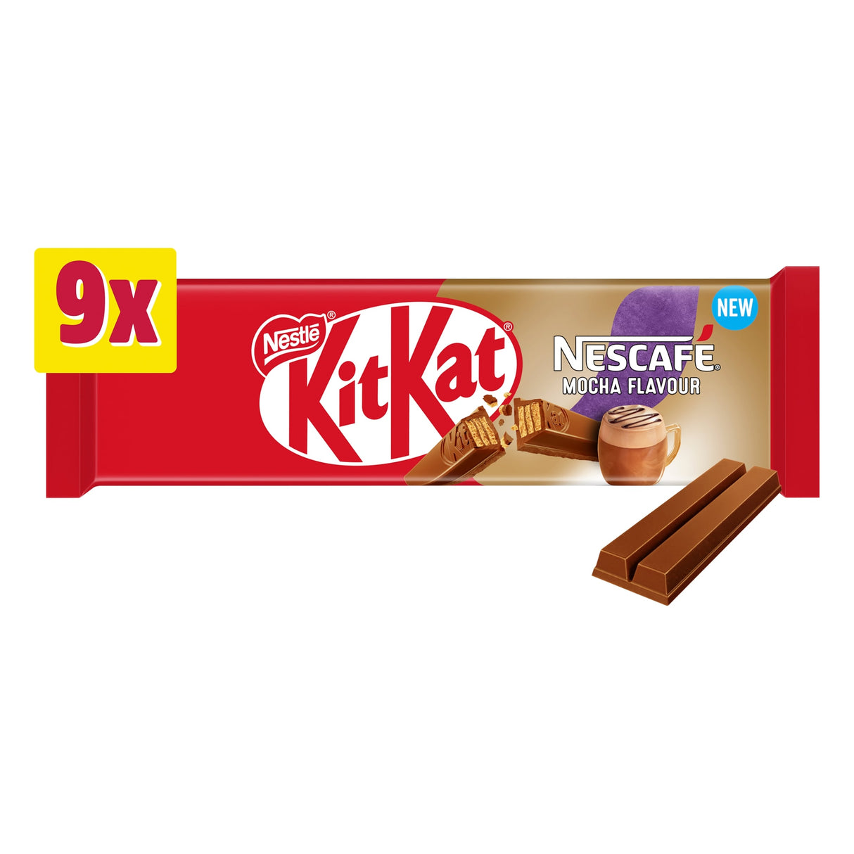 Kit Kat 2 Finger Mocha Flavour Biscuit Bars Multi-Pack 9 x 20.7 g