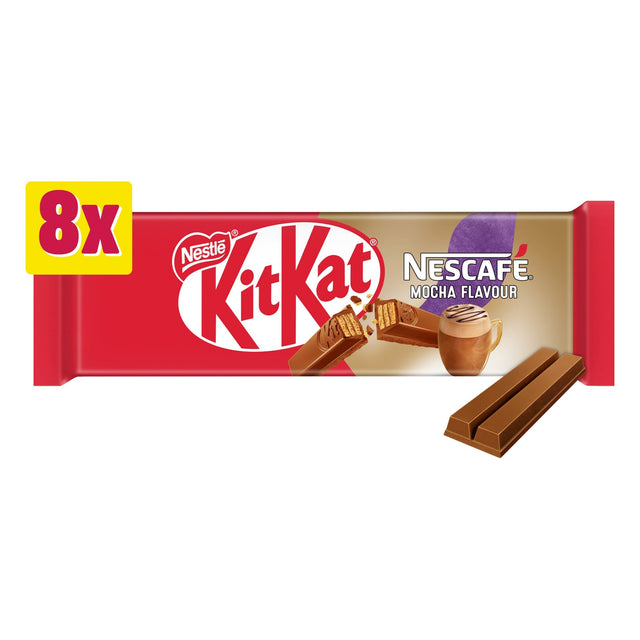 Kit Kat 2 Finger Mocha Flavour Chocolate Biscuit Bars 8 Pack Multi-Pack 165.6 g