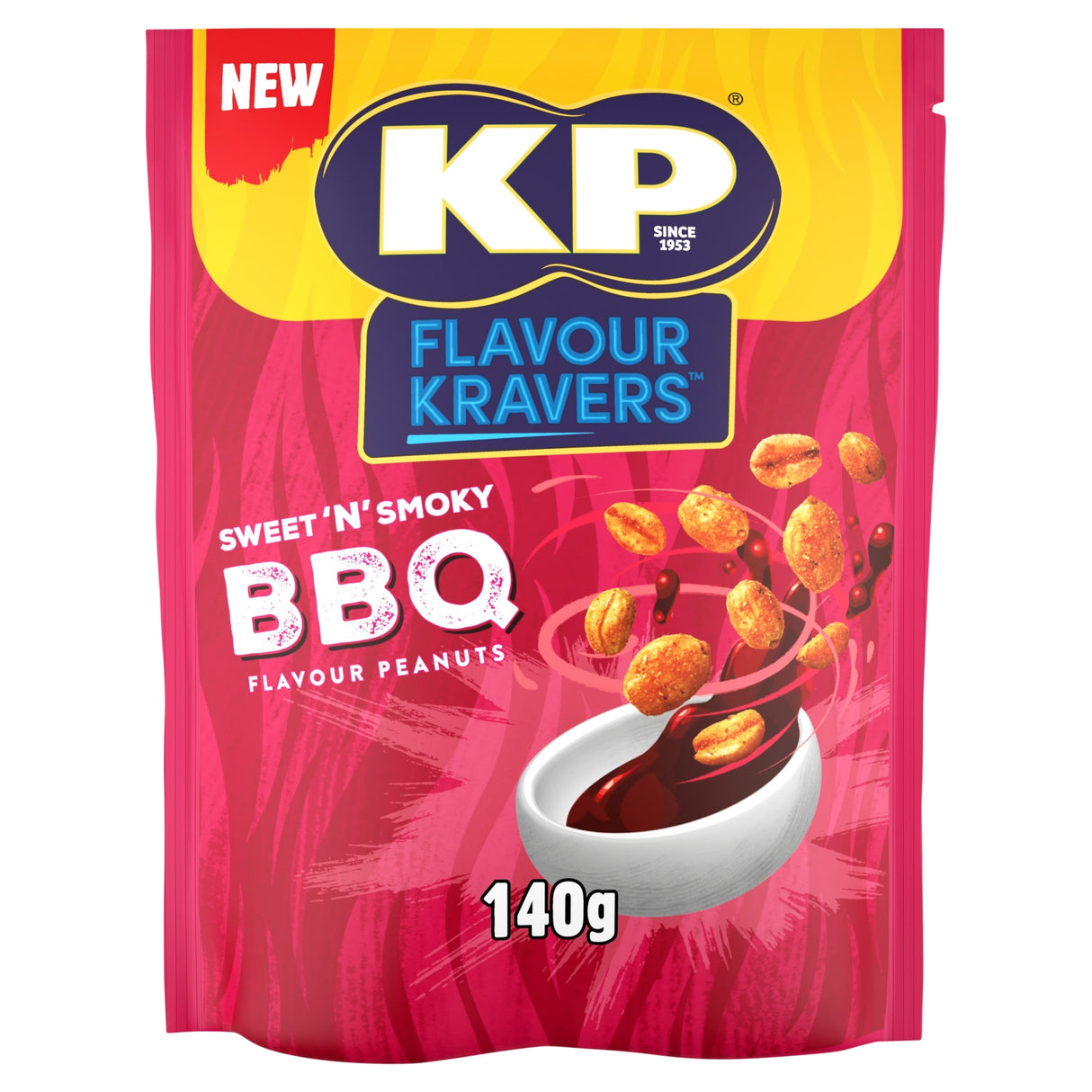 KP Flavour Kravers Peanuts Sweet 'N' Smoky BBQ 140 g