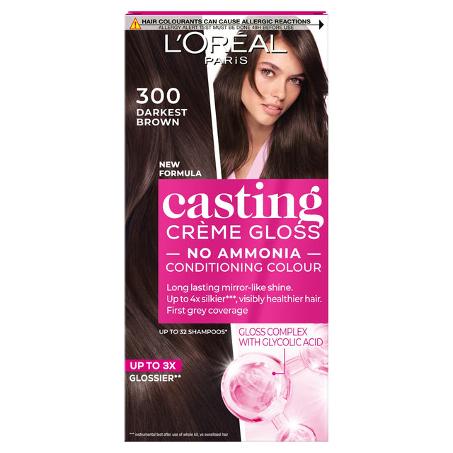 L'Oreal Paris Casting Creme Gloss 300 Darkest Brown Semi-Permanent Hair Dye