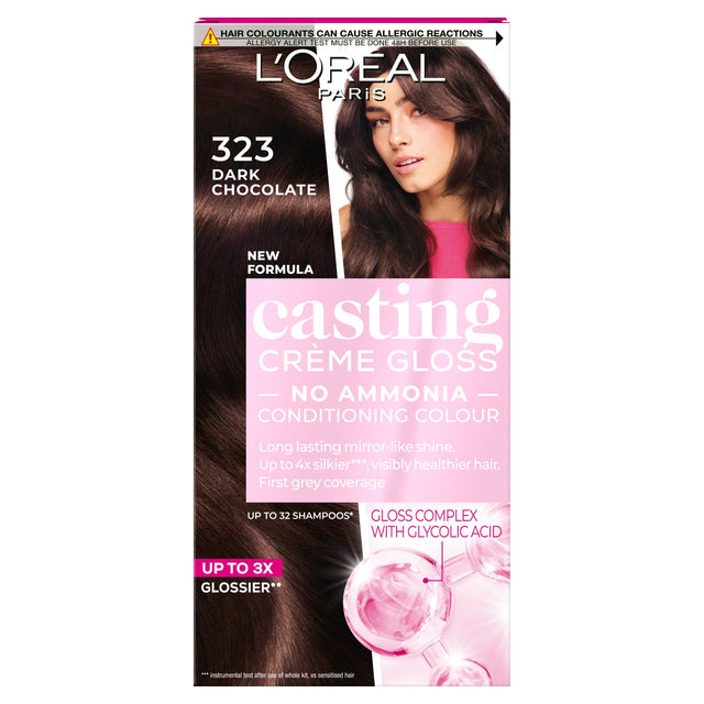 L'Oreal Paris Casting Creme Gloss 323 Dark Chocolate Brown Semi-Permanent Hair Dye