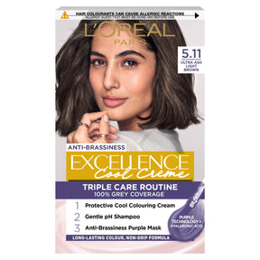 L'Oreal Paris Excellence Core 5.11 Ultra Ash Light Brown Permanent Hair Dye