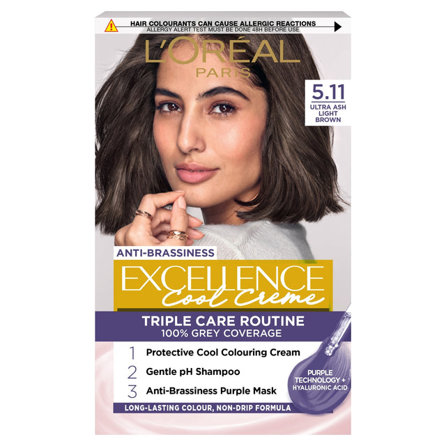 L'Oreal Paris Excellence Core 5.11 Ultra Ash Light Brown Permanent Hair Dye