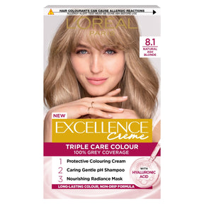 L'Oreal Paris Excellence Core 8.1 Natural Ash Blonde Permanent Hair Dye
