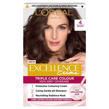 L'Oreal Paris Excellence Creme 4 Natural Dark Brown Permanent Hair Dye