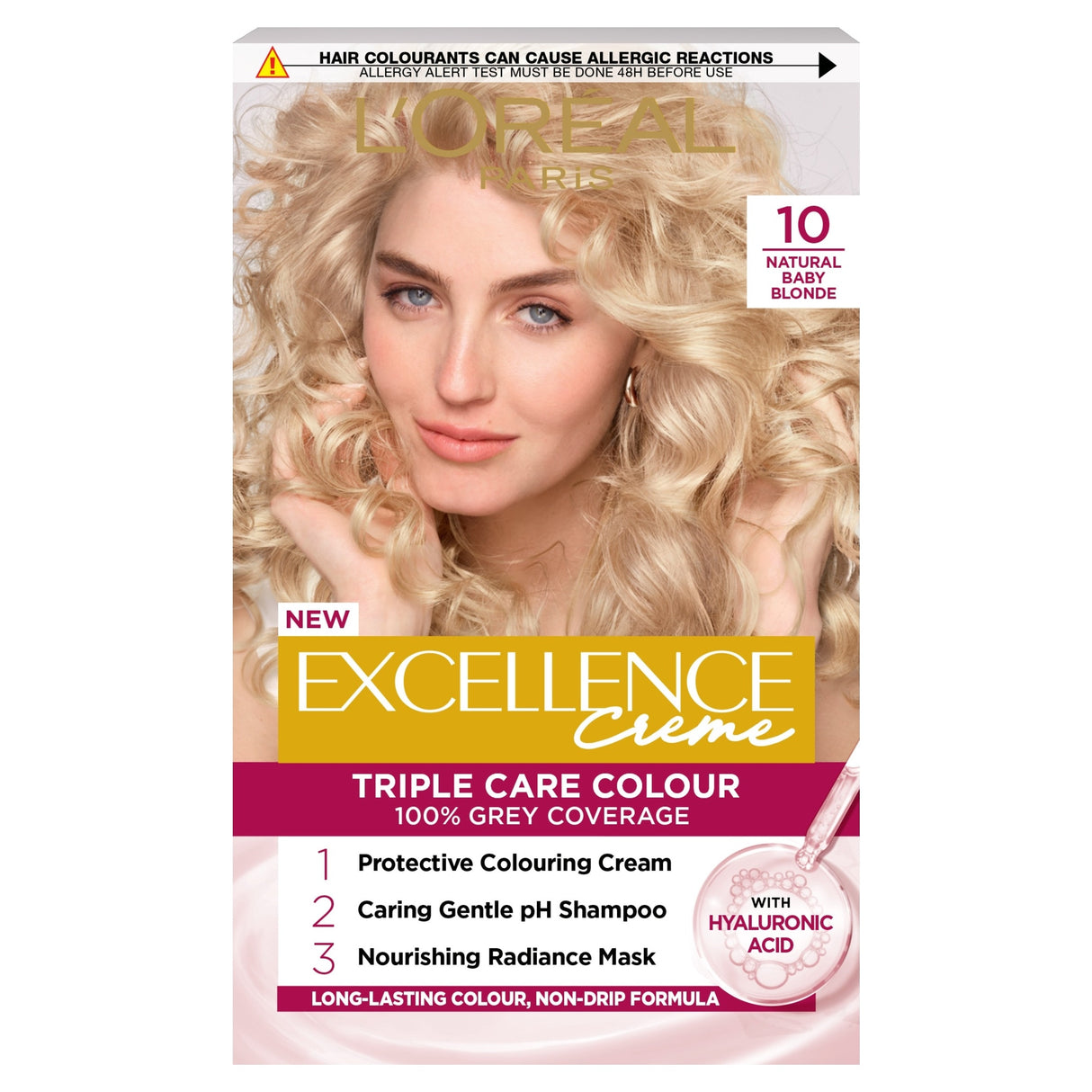 L'Oreal Paris Excellence Creme Permanent Hair Dye 10 Natural Baby Blonde