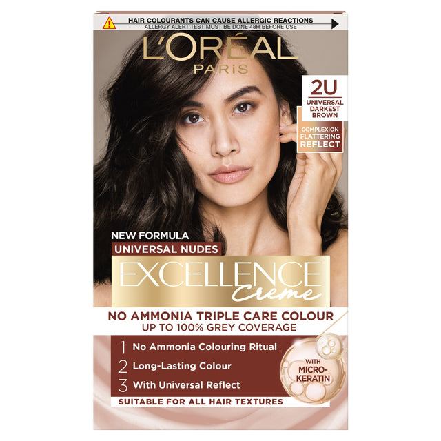 L'Oreal Paris Excellence Nudes Universal 2U Darkest Brown Permanent Hair Dye