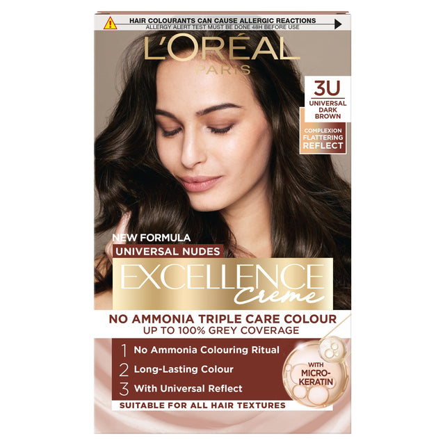 L'Oreal Paris Excellence Universal Nudes 3U Dark Brown Permanent Hair Dye