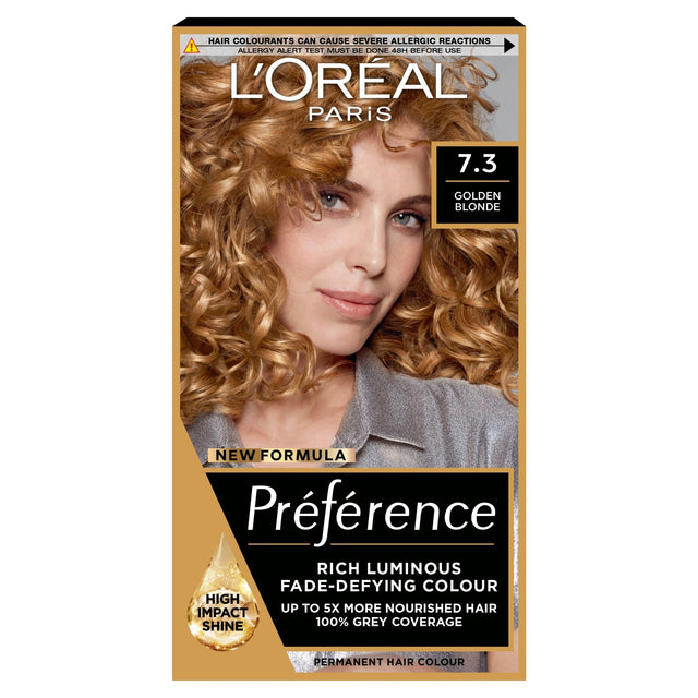 L'Oreal Paris Preference 7.3 Florida Golden Blonde Permanent Hair Dye