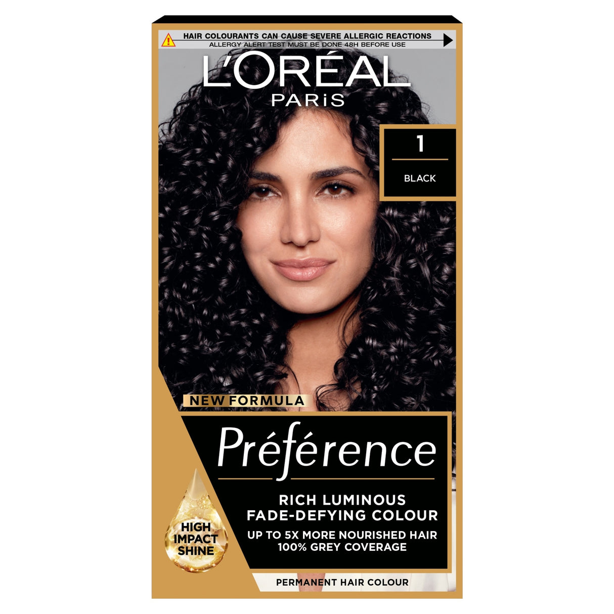 L'Oreal Paris Preference Core 1 Napoli Permanent Hair Dye