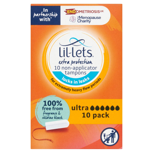 Lil Lets Non Applicator Ultra Tampons 10 Pack