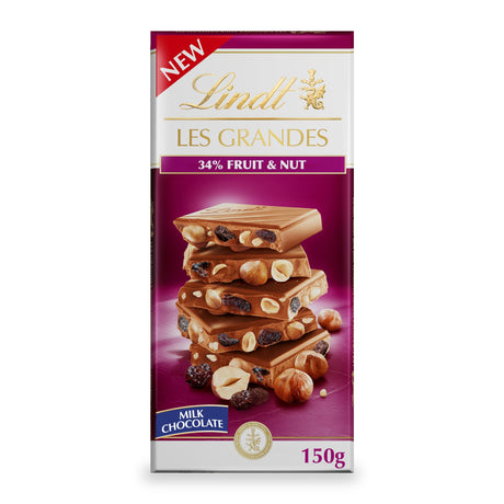 Lindt Les Grandes Chocolate Bar With 34% Fruit & Nut 150 g