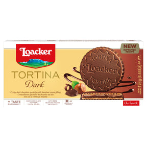 Loacker Tortina Dark Chocolate & Hazelnut Cream Wafer Rounds 6 x 21 g