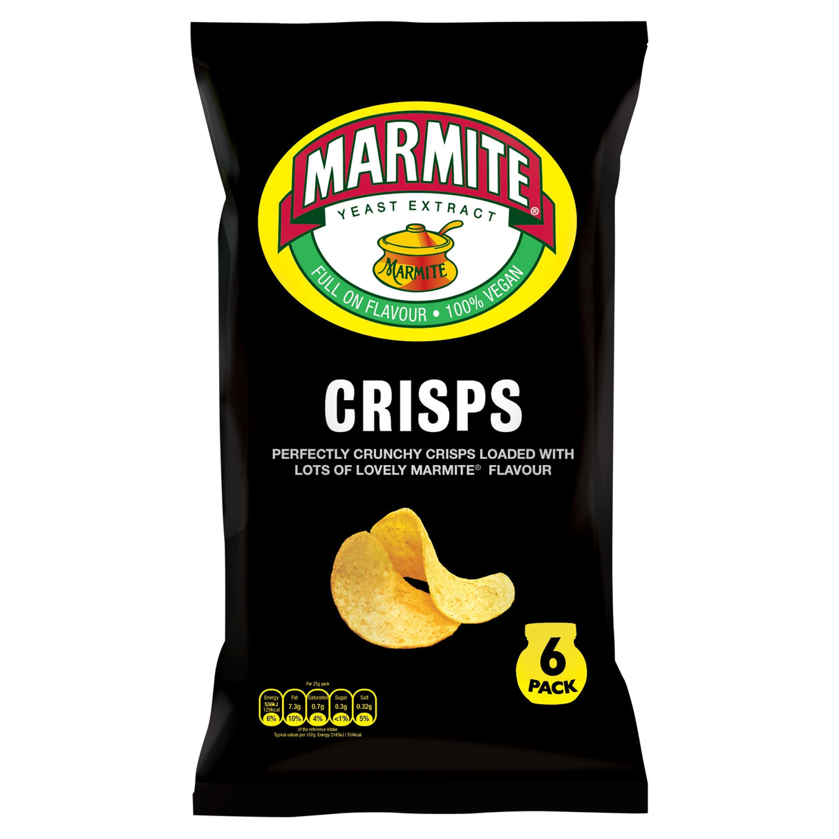 Marmite Potato Crisps 6 x 25 g