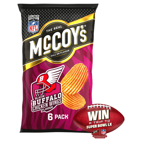 McCoy's Blazin' Buffalo Chicken Wings Multi-Pack Crisps 6 x 25 g