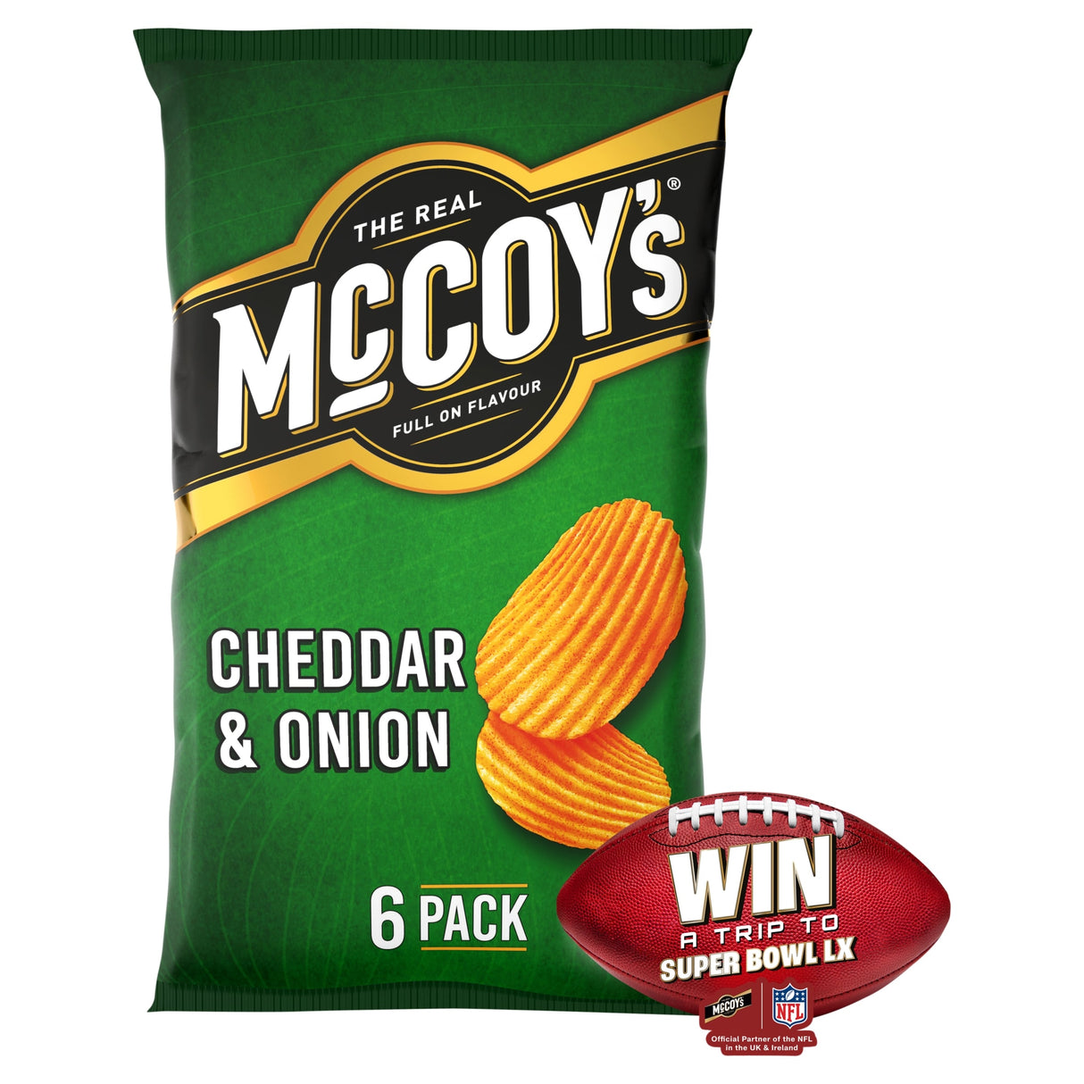 McCoy's Cheddar & Onion Multi-Pack Crisps 6 x 25 g