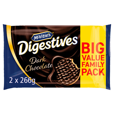 McVitie's Dark Chocolate Digestives Biscuits Twin Pack 2 x 266 g
