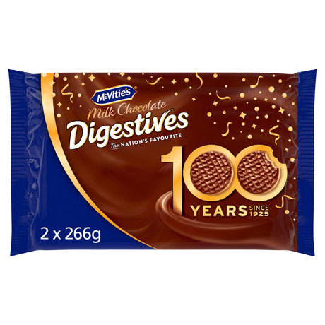 McVitie's Digestives Milk Chocolate Biscuits Twin Pack 2 x 266 g