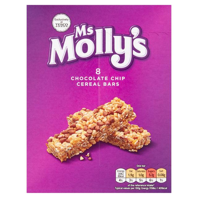 Ms Molly's Chocolate Chip Cereal Bars 8 Pack 168 g