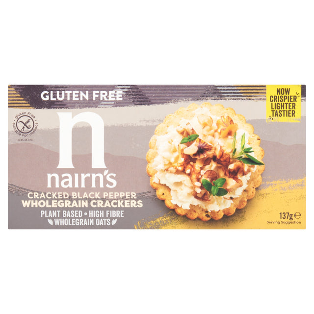 Nairn's Gluten Free Cracked Black Pepper Wholegrain Crackers 137 g