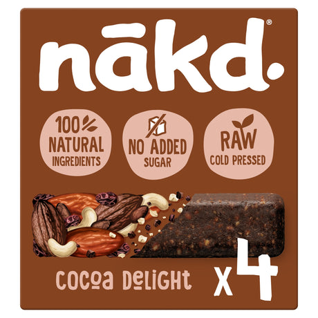 Nakd Cocoa Delight Bars Fruit Peanut 4 Pack 140 g