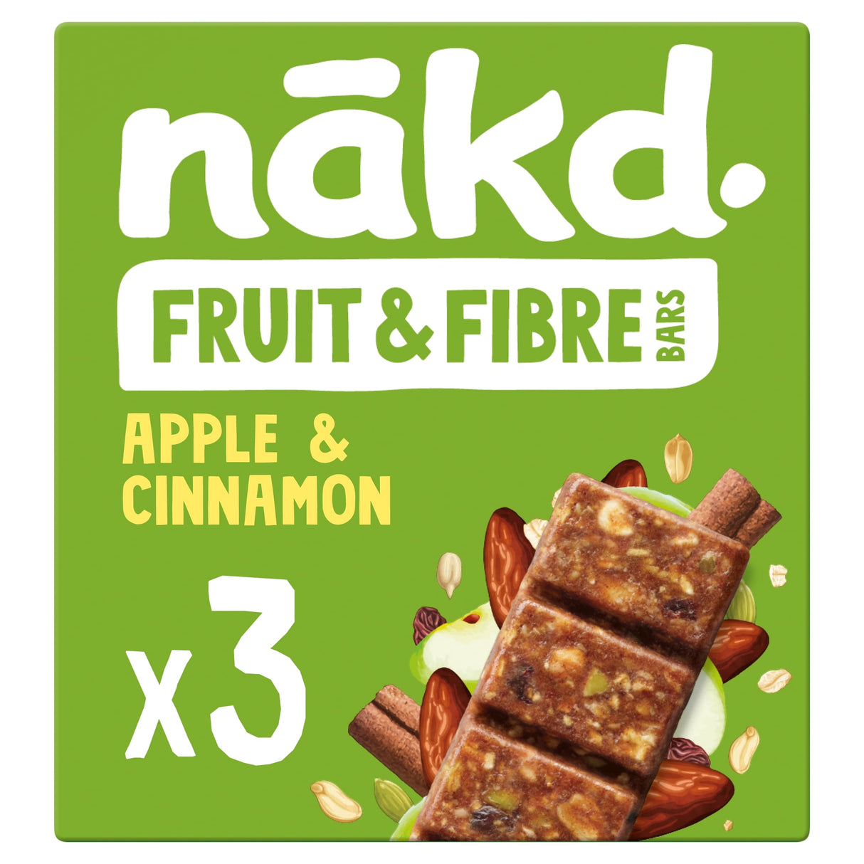 Nakd Fruit & Fibre Apple & Cinnamon Bars 3 x 44 g