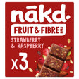 Nakd Fruit & Fibre Strawberry & Raspberry Bars 3 x 44 g