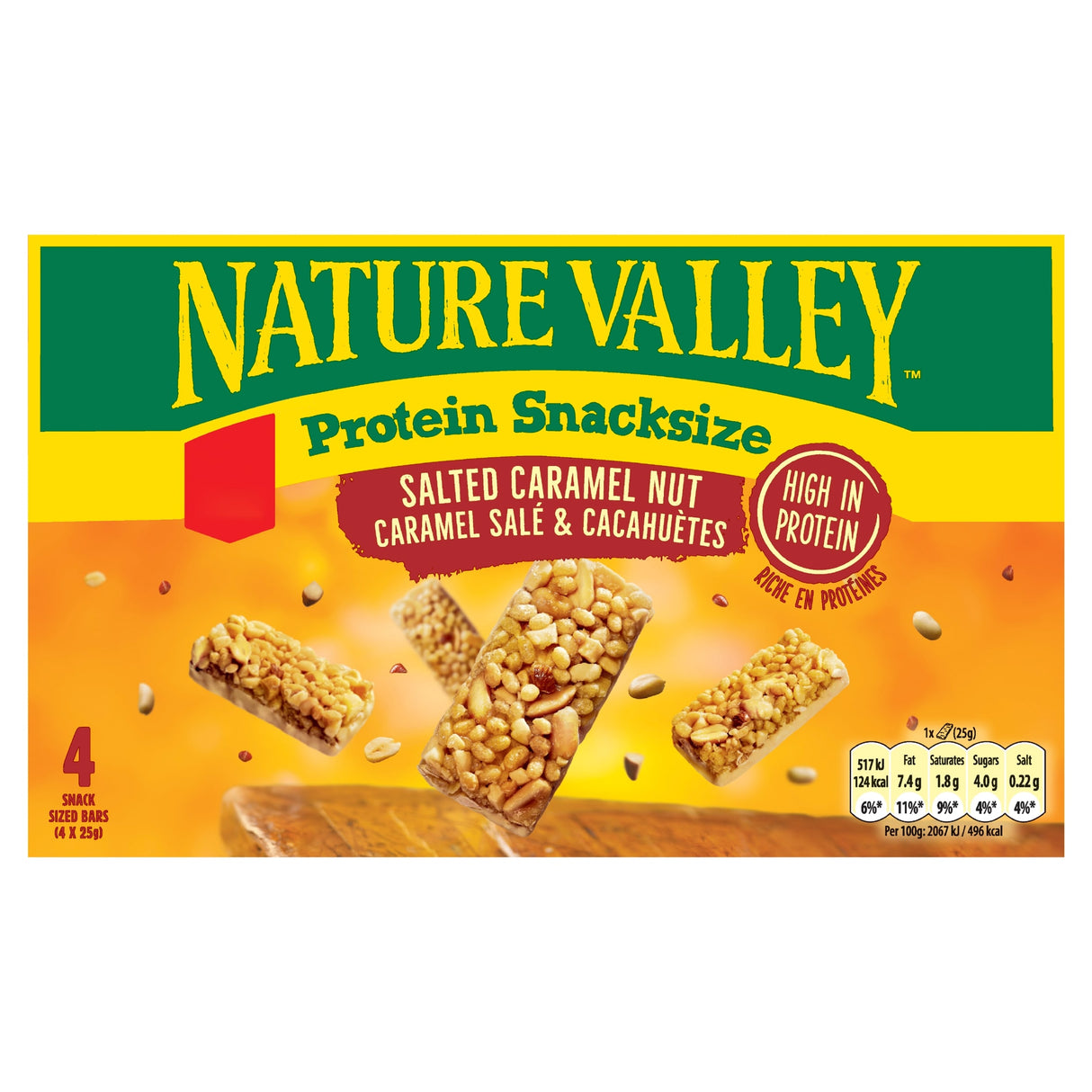 Nature Valley Protein Snacksize Bars Salted Caramel Nut 4 x 25 g