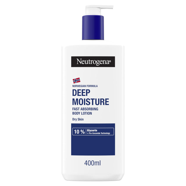 Neutrogena Deep Moisture Fast-Absorbing Body Lotion Moisturiser 400 ml