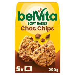 Belvita Breakfast Chocolate Chip Soft Bakes Cereal Snack Bars Pack 5 x 50 g