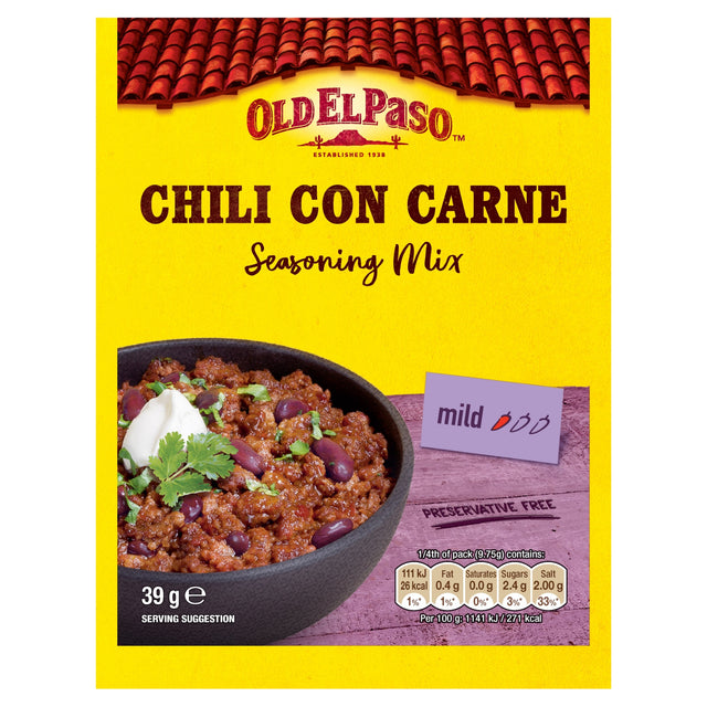 Old El Paso Chilli Con Carne Seasoning Spice Mix 39 g