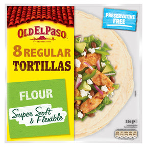 Old El Paso Regular Super Soft Flour Tortillas Wraps 8 Pack 326 g