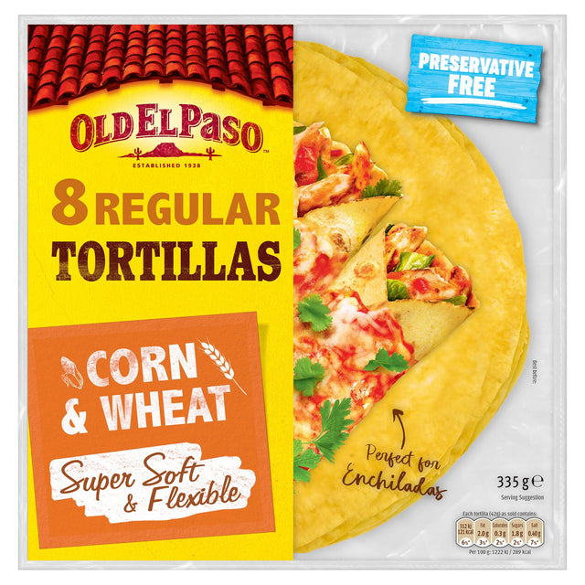 Old El Paso Soft Corn Tortillas Wraps x 8 335 g