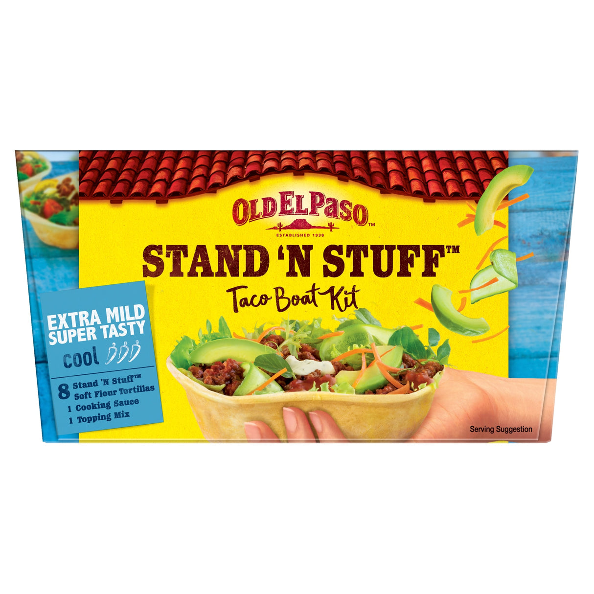 Old El Paso Stand 'N' Stuff Taco Boat Kit Extra Mild 329 g