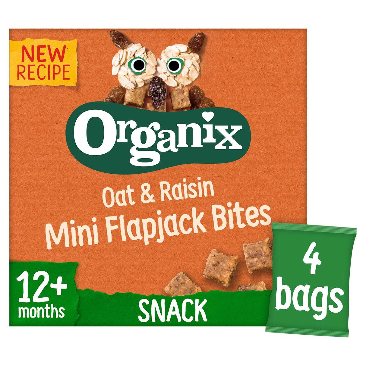 Organix Oat & Raisin Mini Flapjack Bites 4 x 20 g