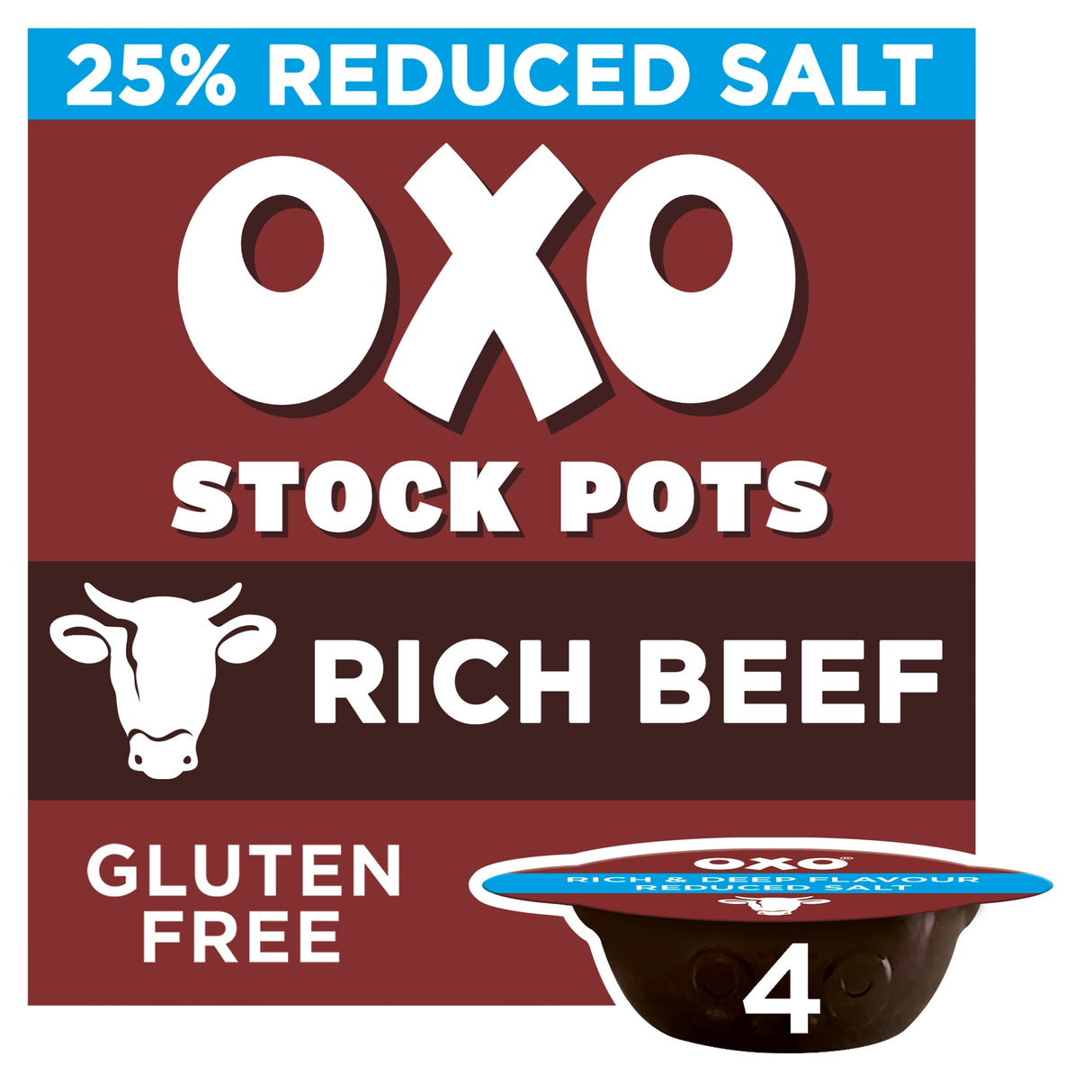 Oxo Reduced Salt Beef Stock Pots With Rosemary 4 x 20 g