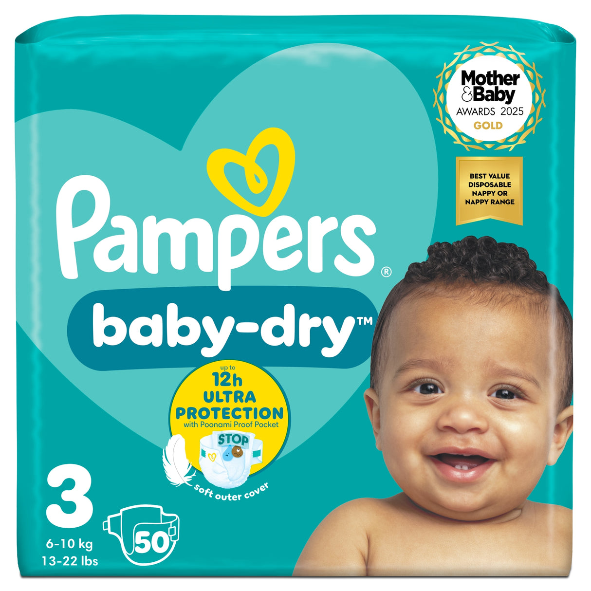 Pampers Baby Dry Size 3 Essential Pack 50 Nappies