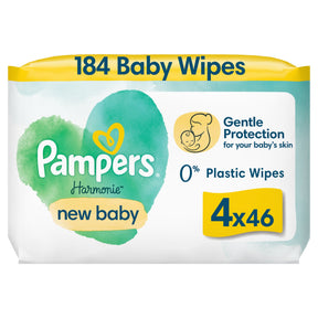 Pampers Harmonie New Baby Wipes 4 x 46 Pack 184 Wipes