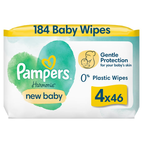 Pampers Harmonie New Baby Wipes 4 x 46 Pack 184 Wipes