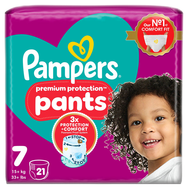 Pampers Premium Protection Essential Nappy Pants Size 7 21 Pack