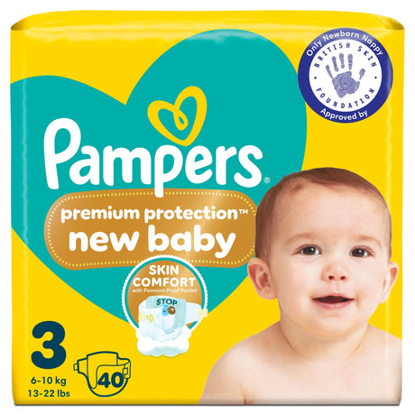 Pampers Premium Protection New Baby Size 3 40 Nappies