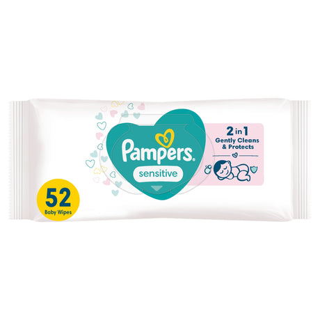 Pampers Sensitive Baby Wipes Plastic Free 52