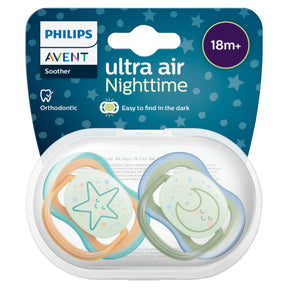 Philips Avent Ultra Air Night Time Soother 18 Months+ x2