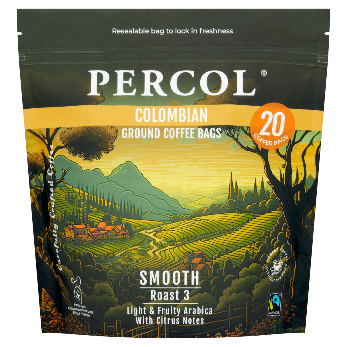 Percol Colombian Coffee Bags 20 Pack 160 g
