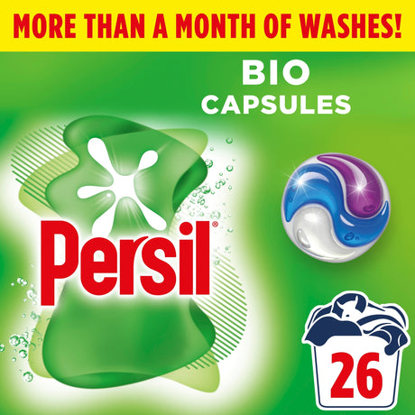 Persil Bio 3 in 1 Laundry Washing Detergent Capsules 26 Washes 548.6 g
