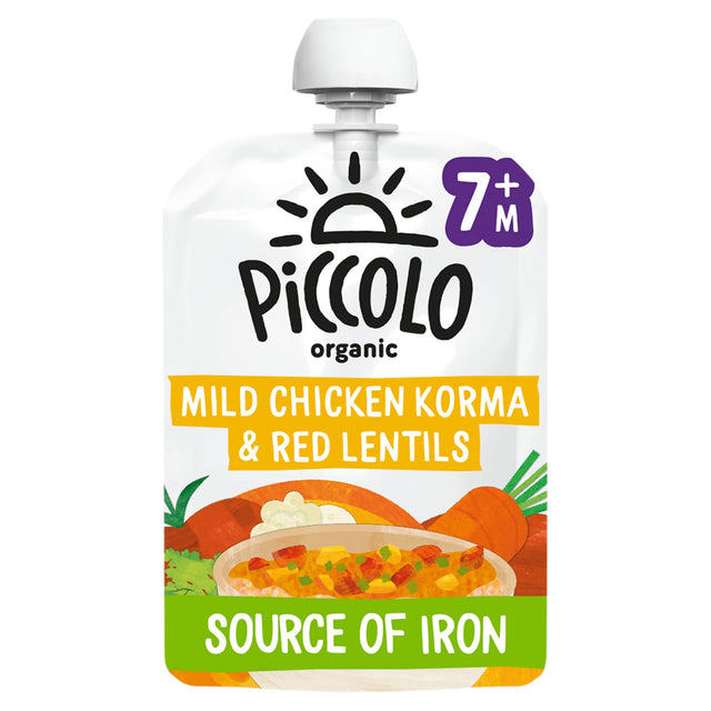 Piccolo Organic Mild Chicken Korma & Red Lentils With Carrot Yoghurt & Mango 130 g