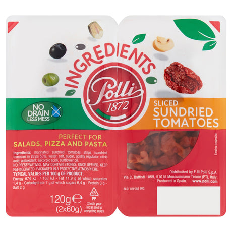 Polli Ingredient Sliced Sundried Tomatoes 120 g