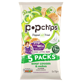 Pop Chips Sour Cream & Onion Multi-Pack Crisps 5 x 17 g