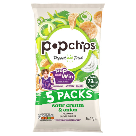 Pop Chips Sour Cream & Onion Multi-Pack Crisps 5 x 17 g
